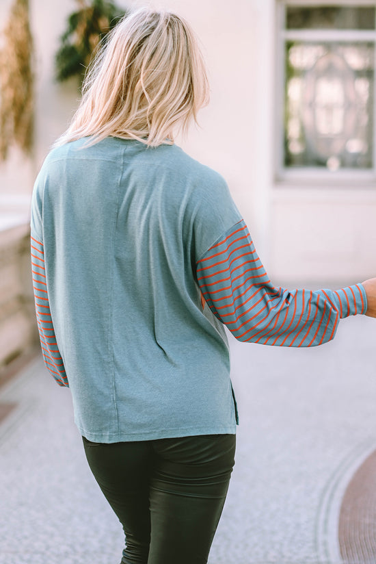 High green with striped bishop sleeves *