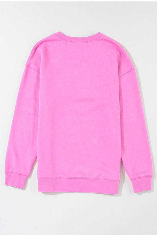 Sudadera relajada de color rosa vivo con letra de mamá en alivio