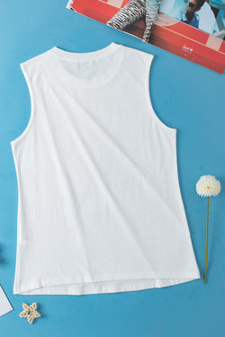 Camiseta de tanque blanca plisada *