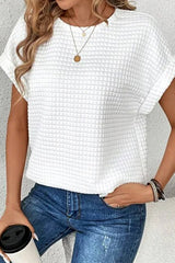 White T-shirt with textured checkered bat handles