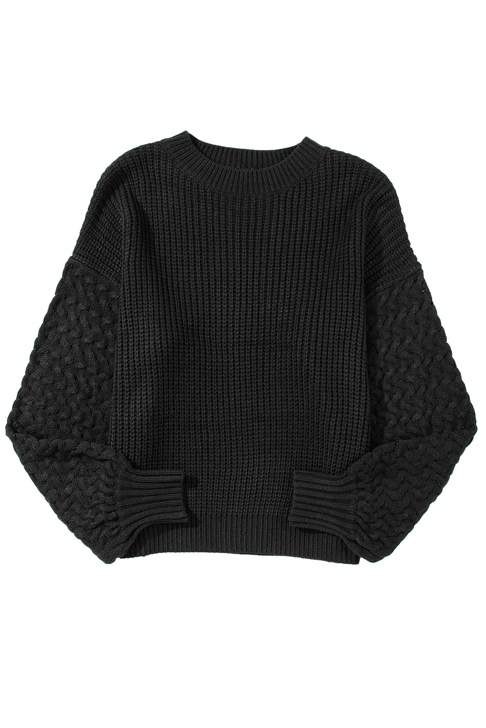 Pull d'épaule à manches en tricot noir