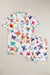 Short sleeve shirt set with multicolored butterfly pattern