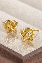 Boucles d'oreilles plaquées nouées minimalistes dorées-A WOMAN WE LOVE