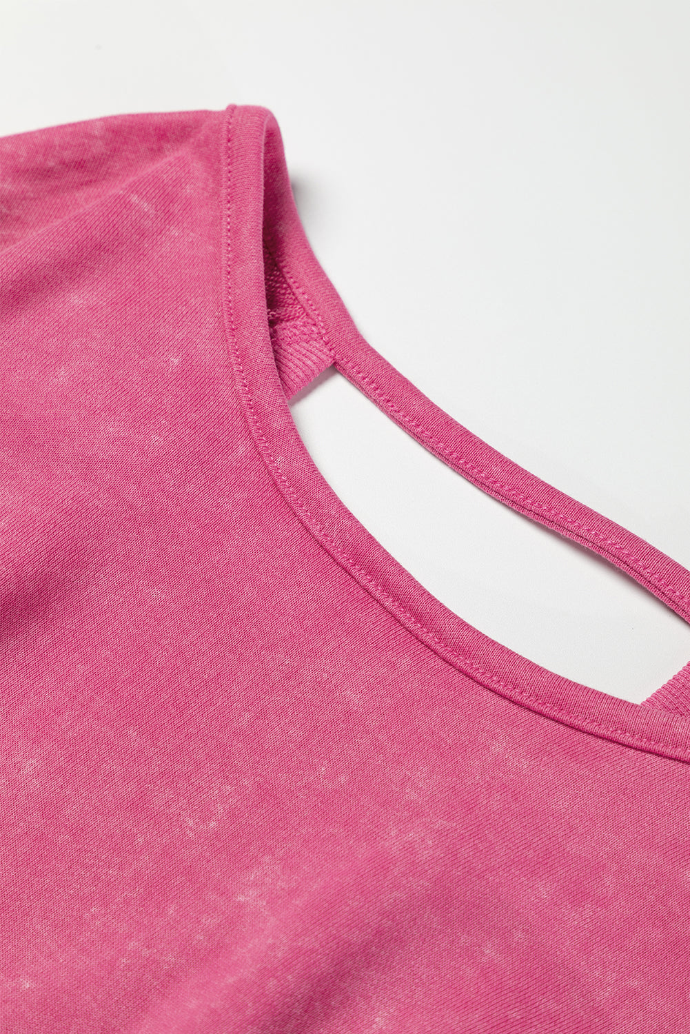 Sudadera en forma de sudor en forma de V con ácido rosa y hacia atrás