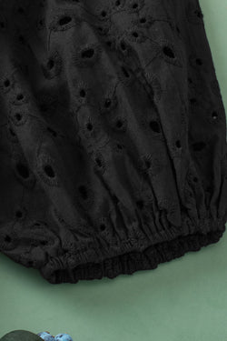 Black blouse with puffy sleeves *