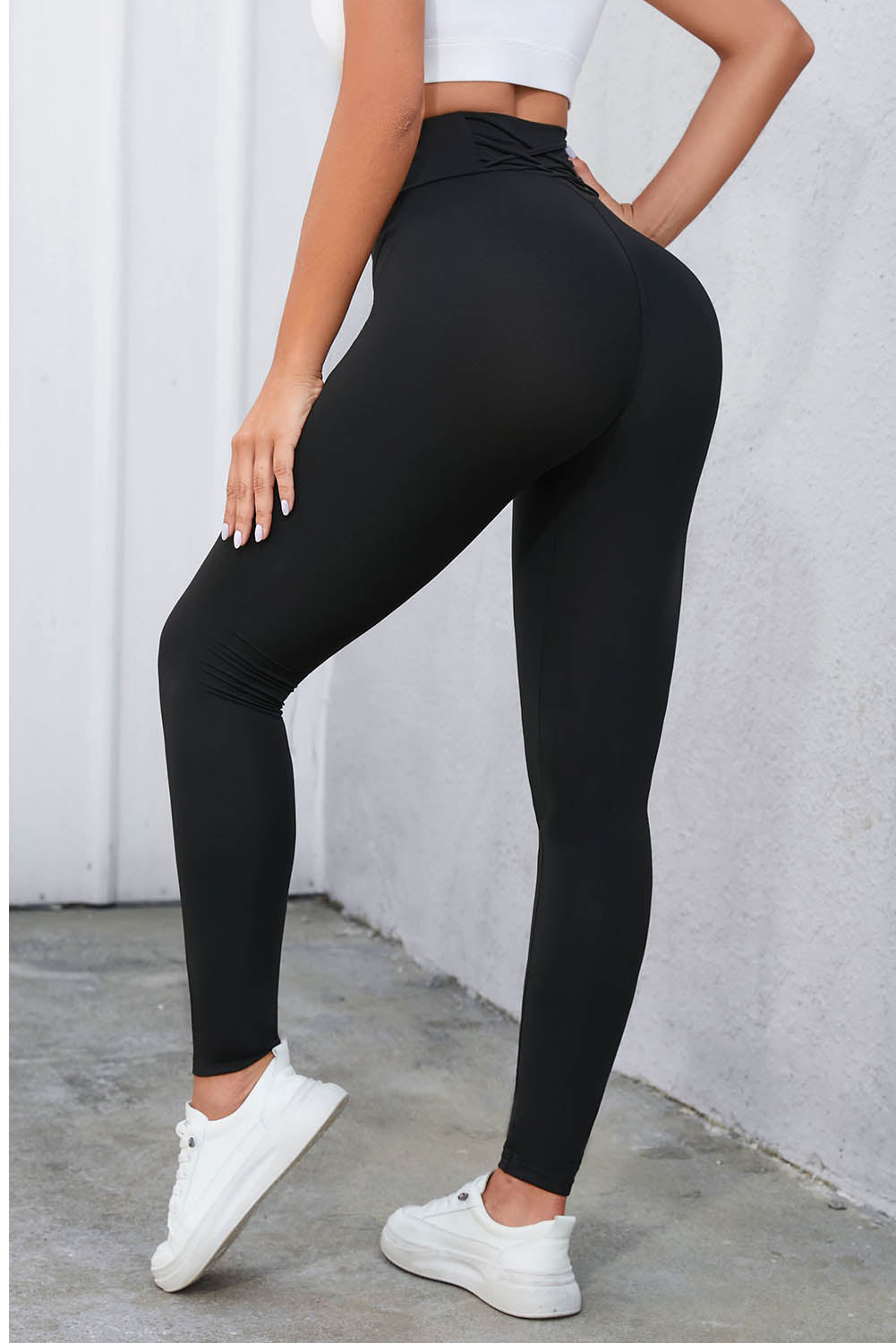 Black Criss Cross Tamim Control LEGGings de taille haute