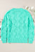 Green Pull Mint en Openwork Knit en V * Collar