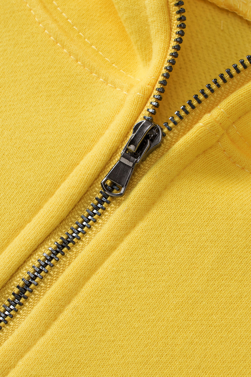 Trime à côte jaune Kangaroo Pocket à sweat à sweat zippé