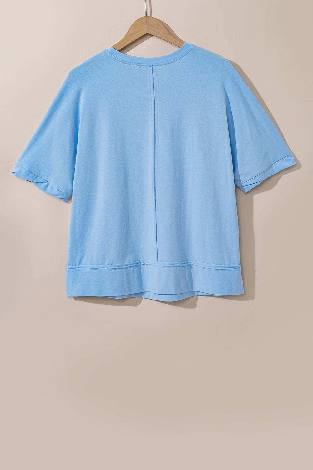 Pastel embroidered graphics t-shirt Mist Blue Sparkle America
