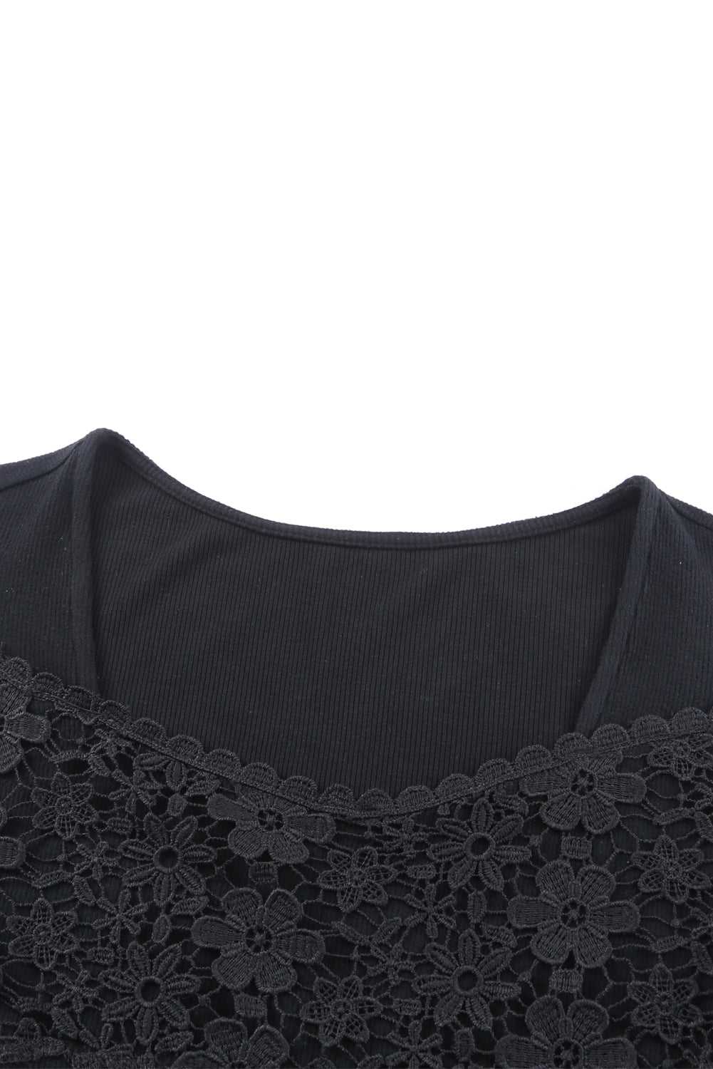 Crochet en dentelle noire V Couper à manches longues