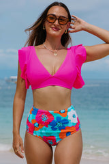 Bikini taille haute  et col en V-A WOMAN WE LOVE