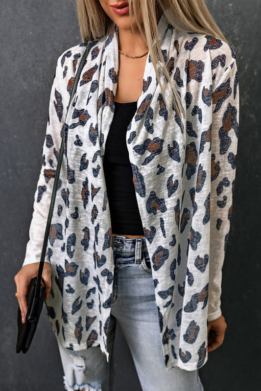 Cardigan aperto con leopardo vintage con cardigan aperto