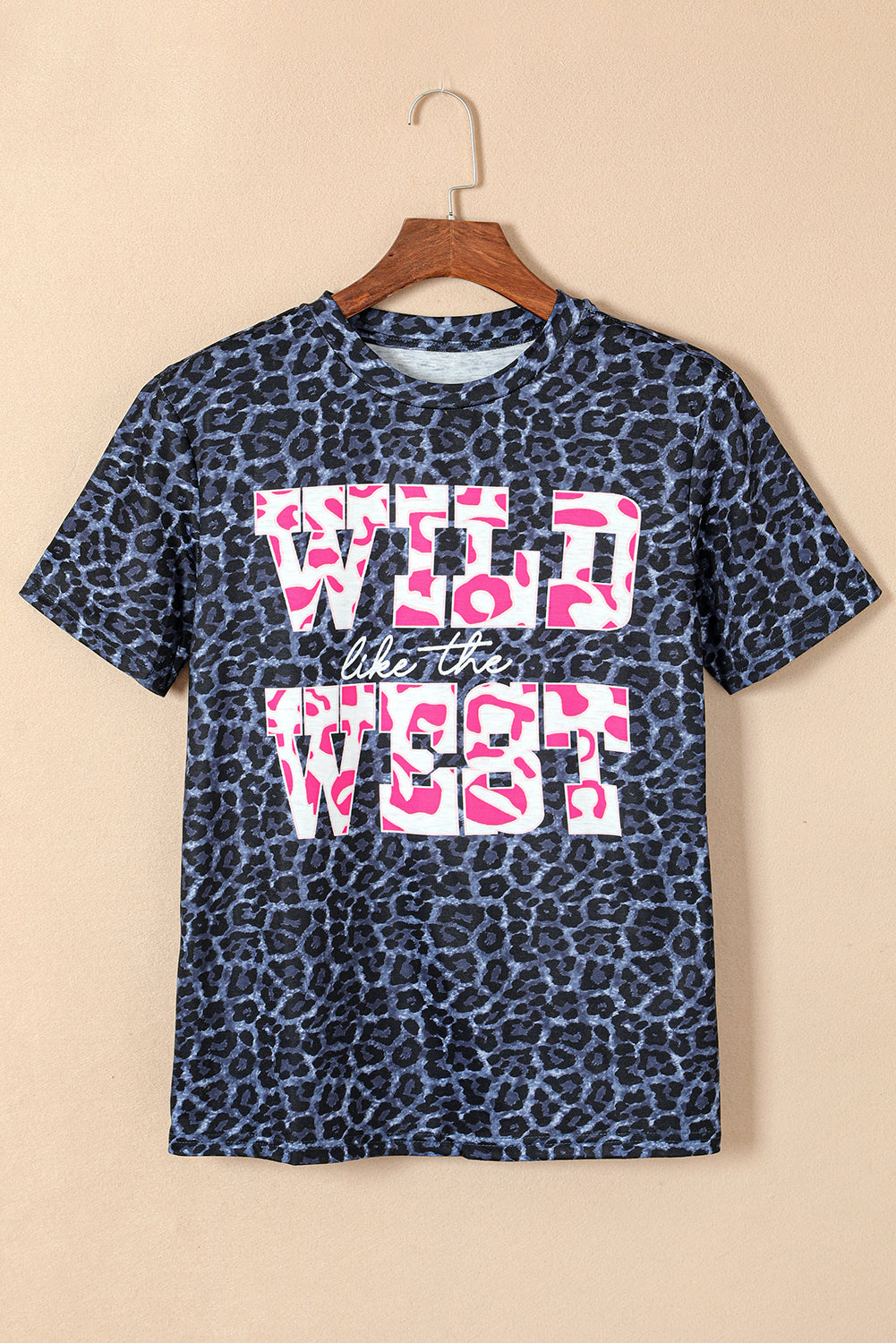 Black Wild Like the West Leopard Tee