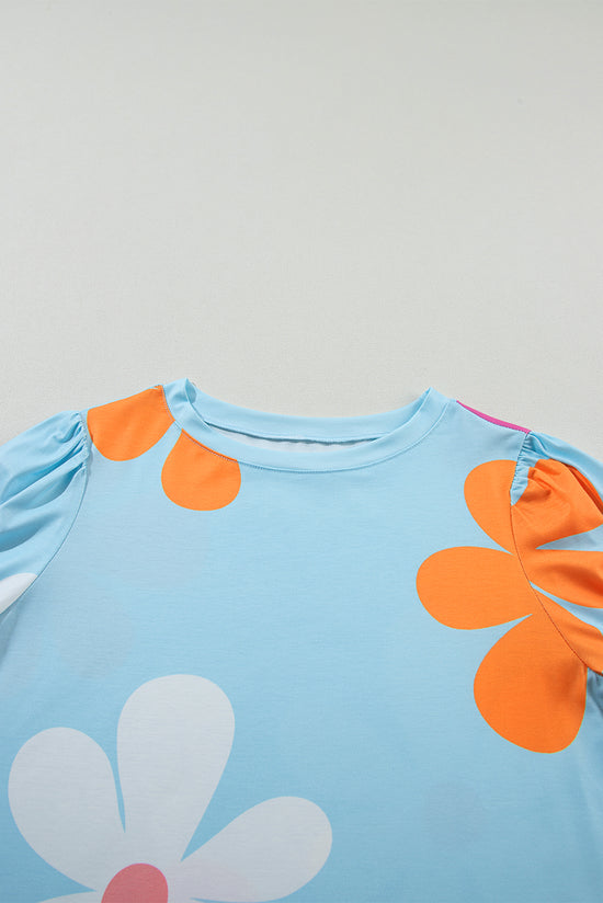 T-shirt with bubbles and flower prints *