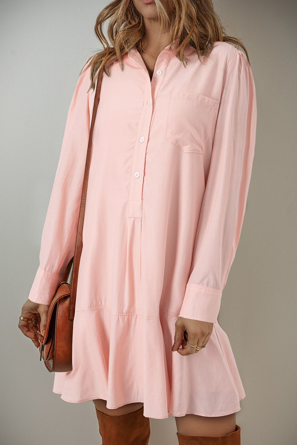 United Rotattu buttoned collar dress *
