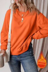 Sudadera en tela de esponja con hombros caídos y forro en united anaranjado de color rojo naranja