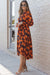 Orange floral print wrap dress with belt