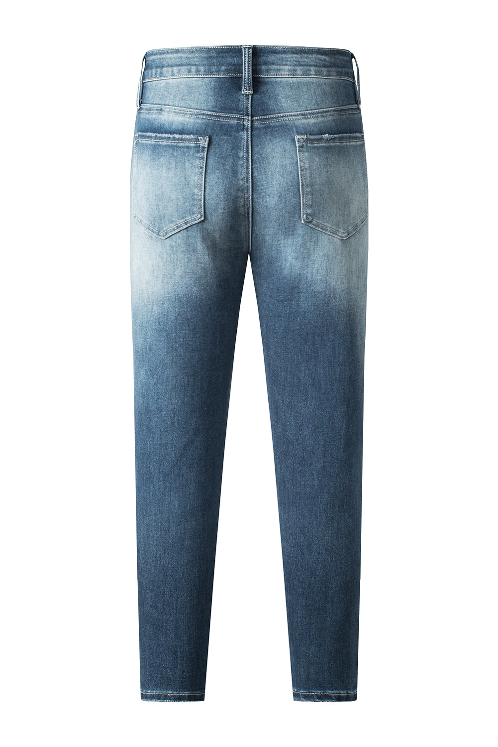 Jean skinny déchiré en détresse bleu