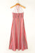 Vestido desnudo largo de espalda impresa bohemio rojo tribal en collar de licou