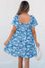 Short dress blue babydoll with flowers *