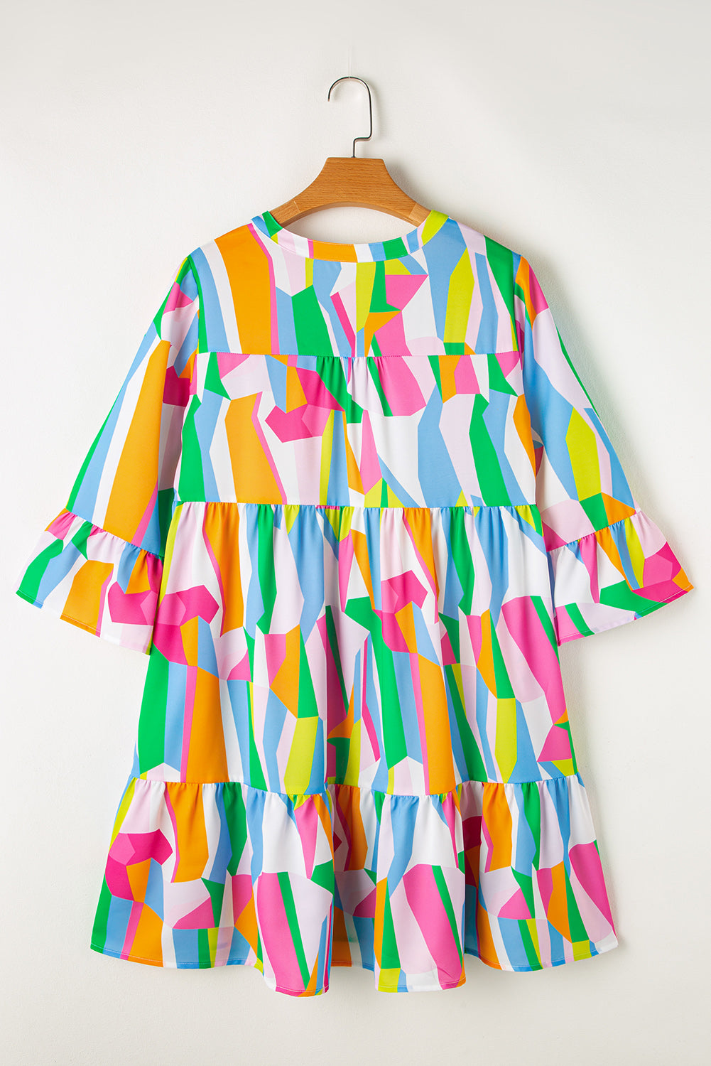 Green dress with abstract print *