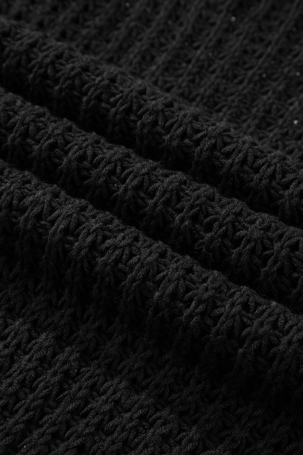 Crochet noir creux en V Pull à cou