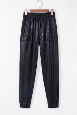 Pantalon de jogging noir avec poches et taille élastique