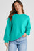 Aruba Blue Solid Crew Neck Drop Shoulder Sweatshirt