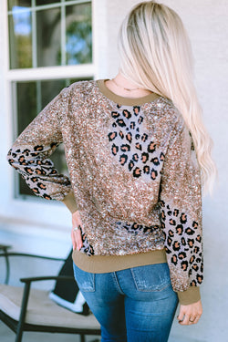 Bleached Leopard Print Long Sleeve Top