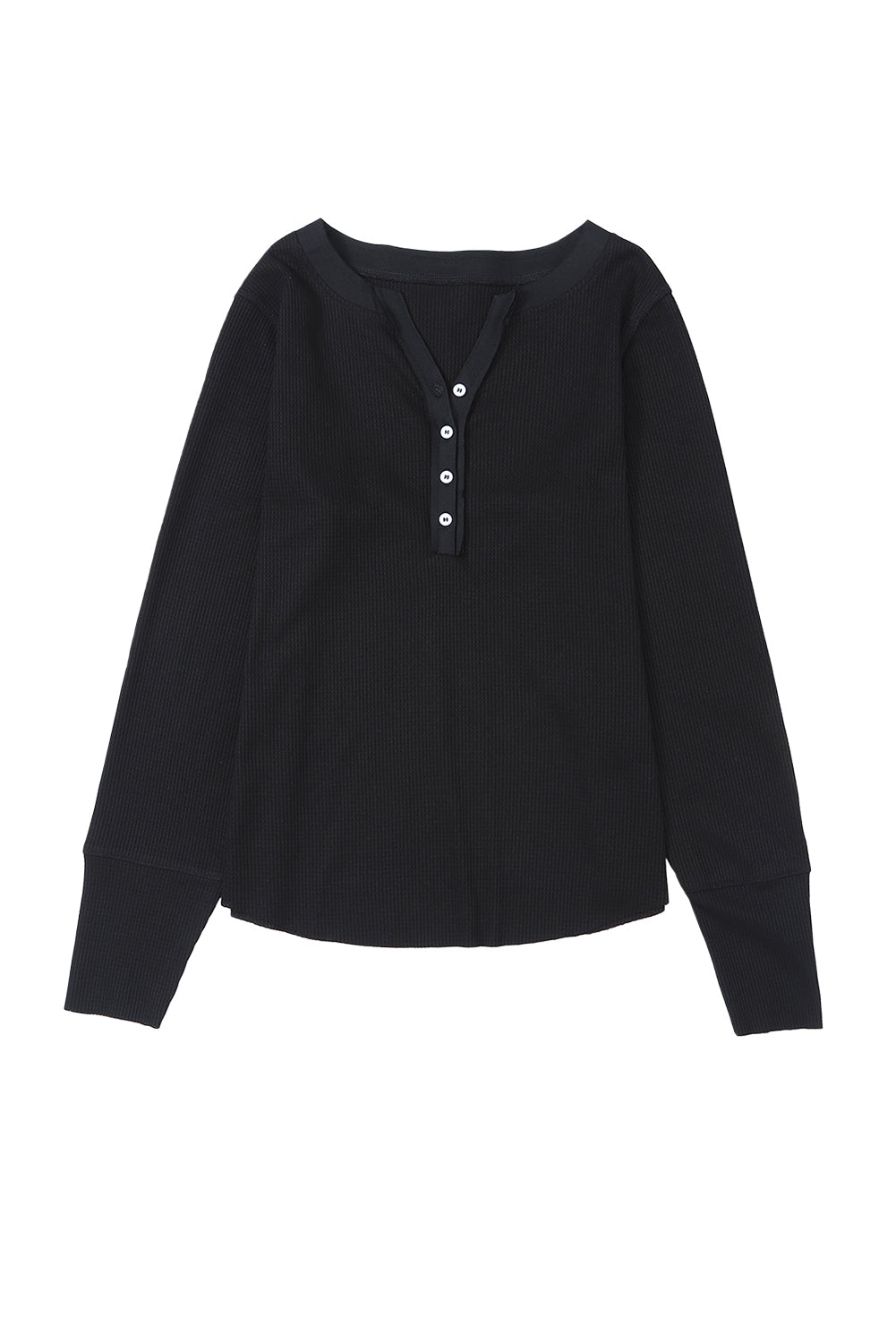 Trime à décolleté noire taillé Henley Top Henley