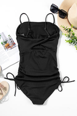 Maillot de bain une pièce noir côtelé *