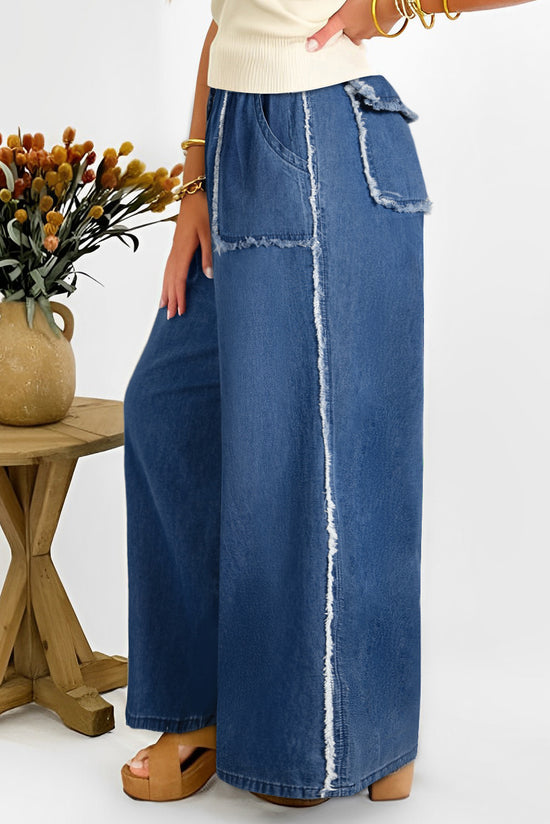 Pantalon ample grande taille en jean *