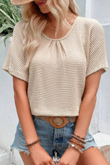 Camiseta texturizada con parche en la avena de encaje