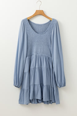 Ashleigh Blue -Smockence de mini -Robe con Lible Long y V -Colo en varios niveles