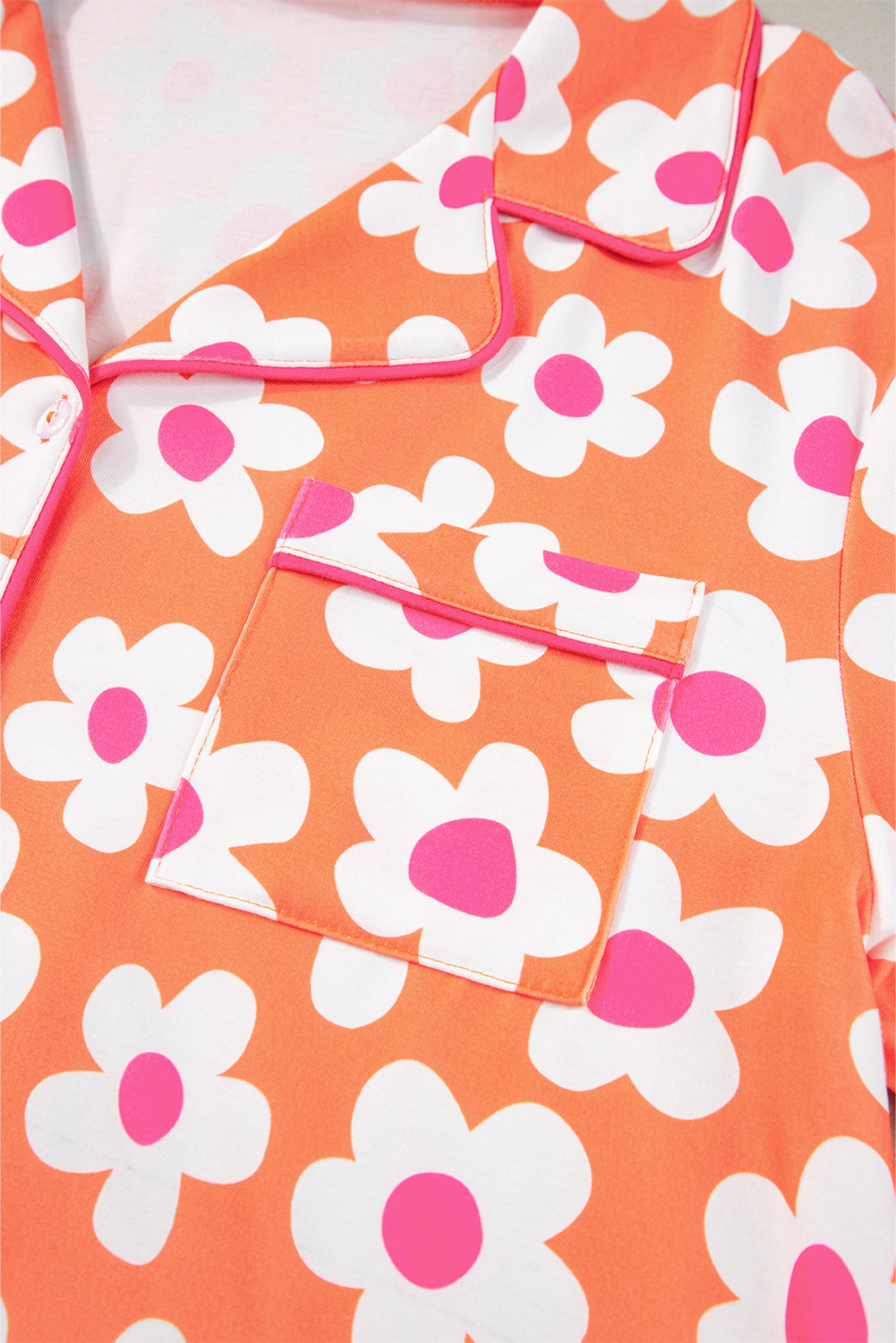 Estampado de flor de naranja set de pijama