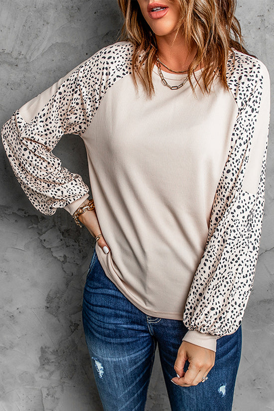 Leopard print sweater top