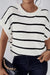 White striped sweater, round neck *