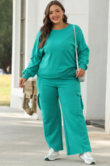 Ensemble haut pull et pantalon cargo de couleur unie-A WOMAN WE LOVE