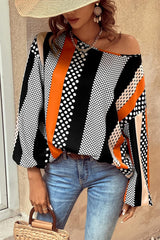 Chemisier orange à manches bouffantes imprimé *-A WOMAN WE LOVE