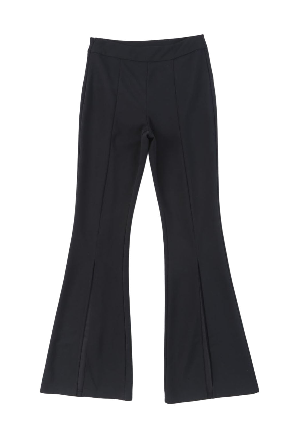 Schwarze Split Saum hohe Taillenhose