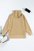 Sweat à capuche oversize Simply Taupe en tricot côtelé uni boutonné à épaules tombantes