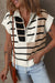 Black sweater vest with color block stripes and zipped collar