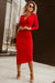 Molding gathered gathered bright sleeve dress with long sleeves and v -collar