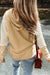 Parchment Contrast Sleeve Patchwork Color Block Hoodie