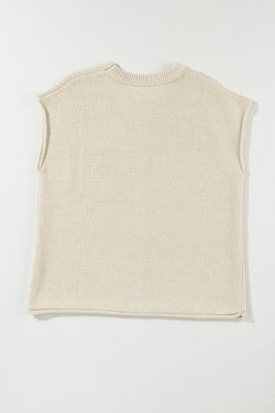 Tricotted sweater with short sleeves *