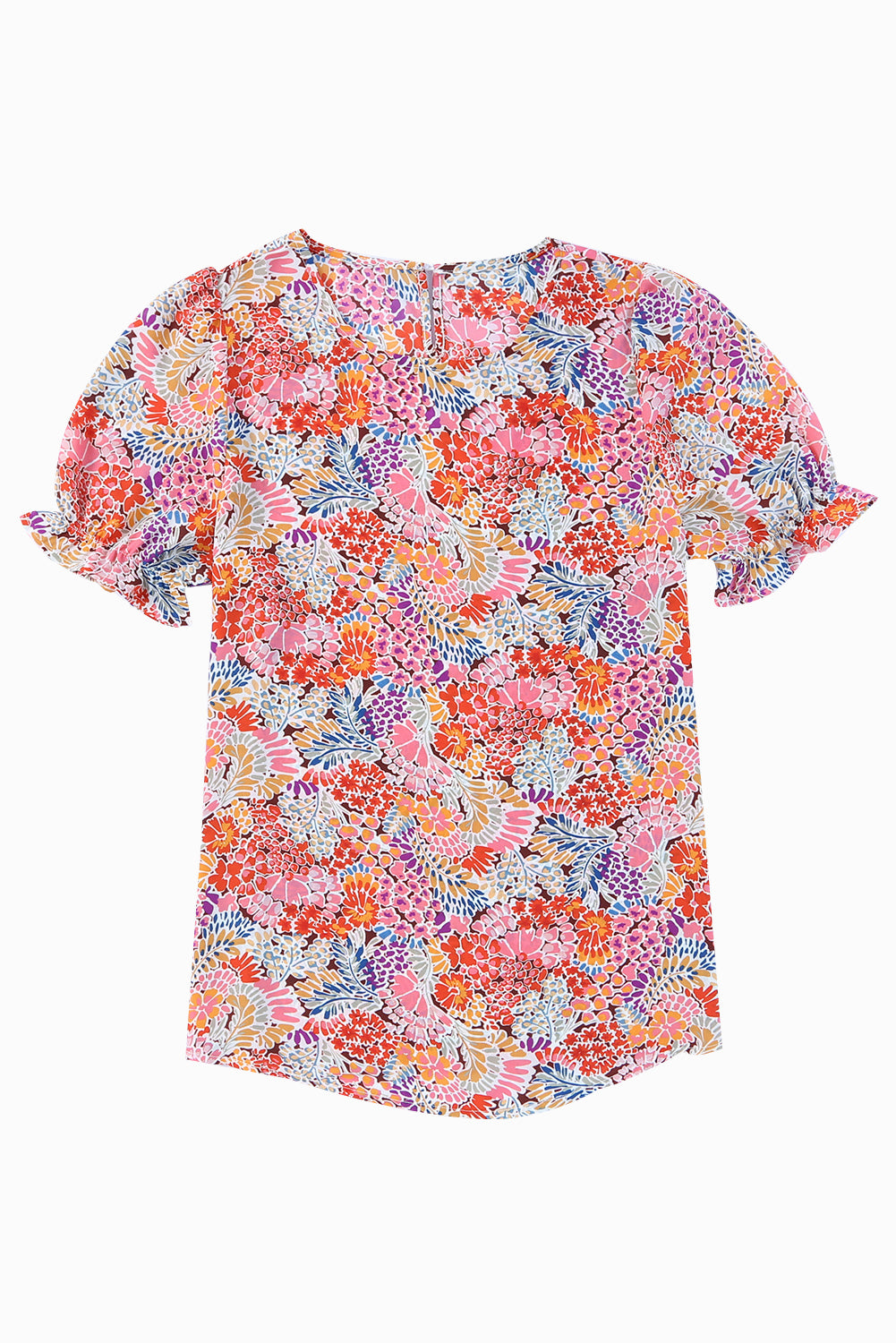 Multicolor -Mix Blumenmuster Blasenbluse