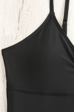 Maillot de bain une pièce noir à bretelles fines *