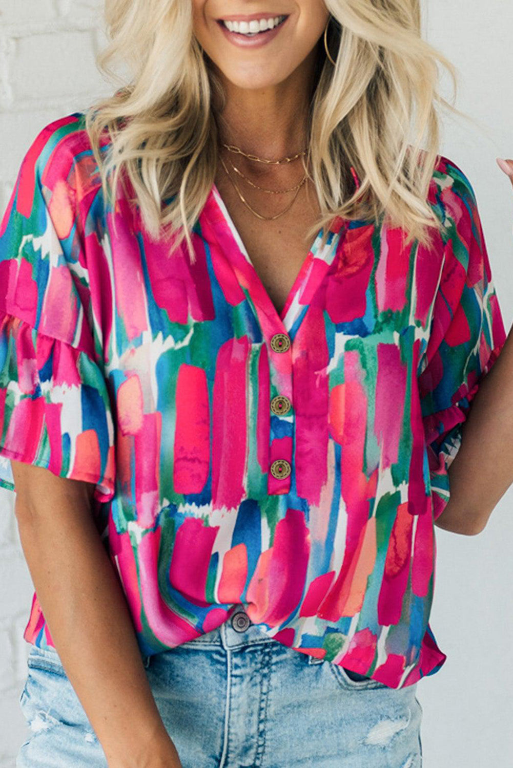 Chemisier boutonnée à col en V *-A WOMAN WE LOVE