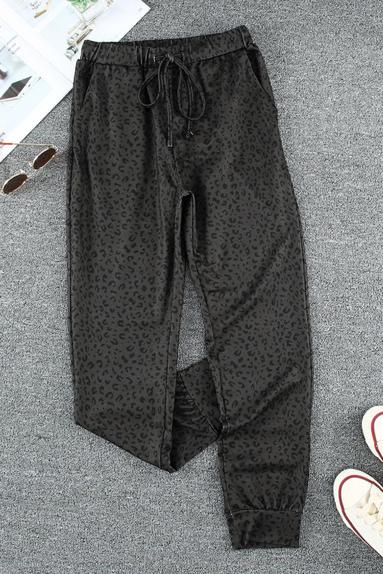 Breezy Black Leopard Joggers