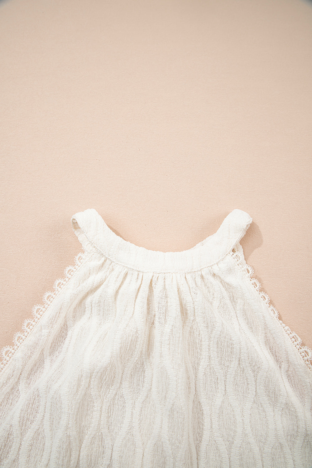 Beige textured back tank top *